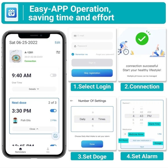 Zoksi New Bluetooth Smart Automatic Pill Dispenser, Electronic - Picture 4 of 16